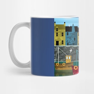 Coastal Town with Boats Mug